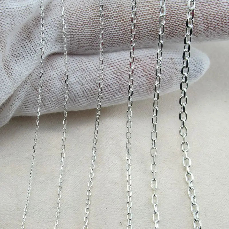 Factory Direct 925 Sterling Silver Diamond Cut Chains for DIY Jewelry Making Findings