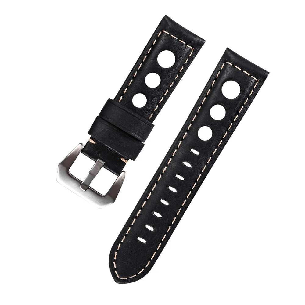 Hot Selling Vintage Comfortable Men's Genuine Leather Belt Watch Straps Fit Universal Luxury Watch Bands