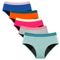 2XL 6 Color Contrast Cotton Seamless Comfortable Leak-proof High Waist Four-layer Design Women's Menstrual Underwear Breathable