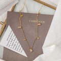 Fashion Square Crystal Tassel Necklace Gold Plated Titanium Steel No Fade Necklace Jewelry for Women Girls Gift