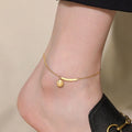 MARONEW Wholesale Fashion Jewelry Beads Heart Letter Stainless Steel Anklet Chain 18K Gold for Women