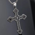 Mans Stainless Steel Viking Retro Cross Pendant Necklaces No Fading Pvd Plating Jewelry