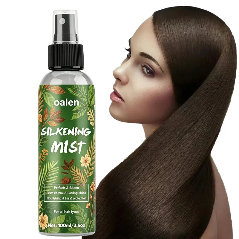 Oalen Customized Label Anti-Frizz Smoothing Long Lasting Shiny Silk Mist Hair Spray Heat Protectant for Hair Wigs All Hair Types