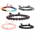 Natural Rose Quartz Bracelets for Women Men Tiger Eye Moss Agate Beaded Bracelet Energy Healing Gemstone Oynx Bracelet Unisex