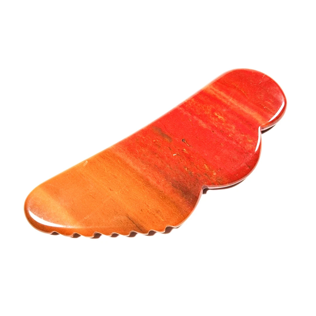 Diy Cheap Price Jagged Mookaite jasper Stone Gem Guasha Board Wing Shape Jagged Stone for Healthy Body