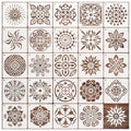 24pcs Mandala Stencils13x13cm Decorative Drawing Stencils for on Wood and Scrapbook DIY Crafts