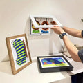 Customized A4 Wood Color Brown DIY Inner Frame for Kids Artwork Wooden Photo Frame UV Printing Magnetic Front Open Changeable