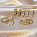 Hot Sale Minimalist Blank Women's PVD Real Gold Tarnish Free Fashion China Wholesale Stainless Steel Rings Gold Plated
