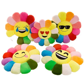 Popular Multi-Function Sunflower Stuffed Cushion Toys for Baby Adults Colorful Dog Design Stress Relief ODM PP Cotton