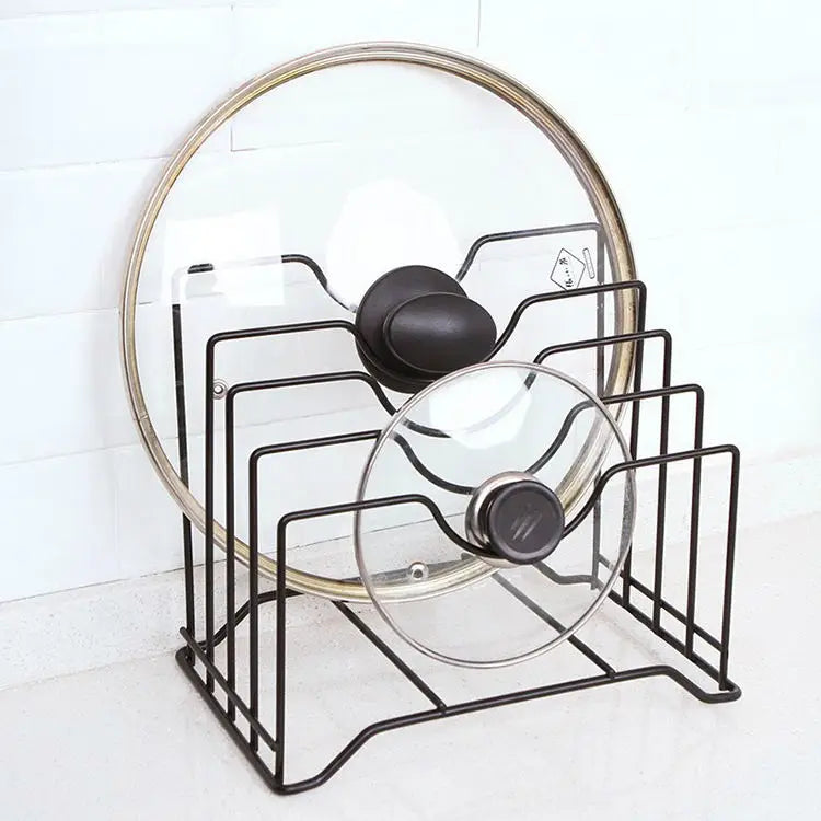 Kitchenware Multifunctional Pot Lid Metal Holder Organizer Rack Cutting Boards Pot Lid Rack for Cabinet
