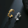 Myshape Stainless Steel Tree Leaves Rings Women New Fashion Open Adjustable Finger Ring Bohemian Party Jewelry Gift for Lover