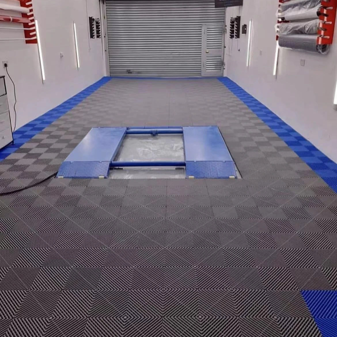 Rigid Modular Anti Slip Car Wash Drainage Plastic PP PVC Interlocking Garage Floor Tiles Interlocking PVC Garage Floor Tiles