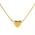 2025 Alphabet Heart Cardioidary Gold Color Stainless Steel Initial Letter Charm Pendant Necklaces New Fashion