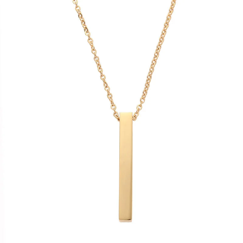 Wholesale Classic Style 18K Gold Plated Stainless Steel Bar Necklace Women's Body Jewelry Accessory From China