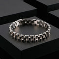 Stylish Business Affairs Stainless Steel Mens Bracelet High Quality Gold Plated Solid Link Chain Ring Set Bracelet Jewelry Gifts