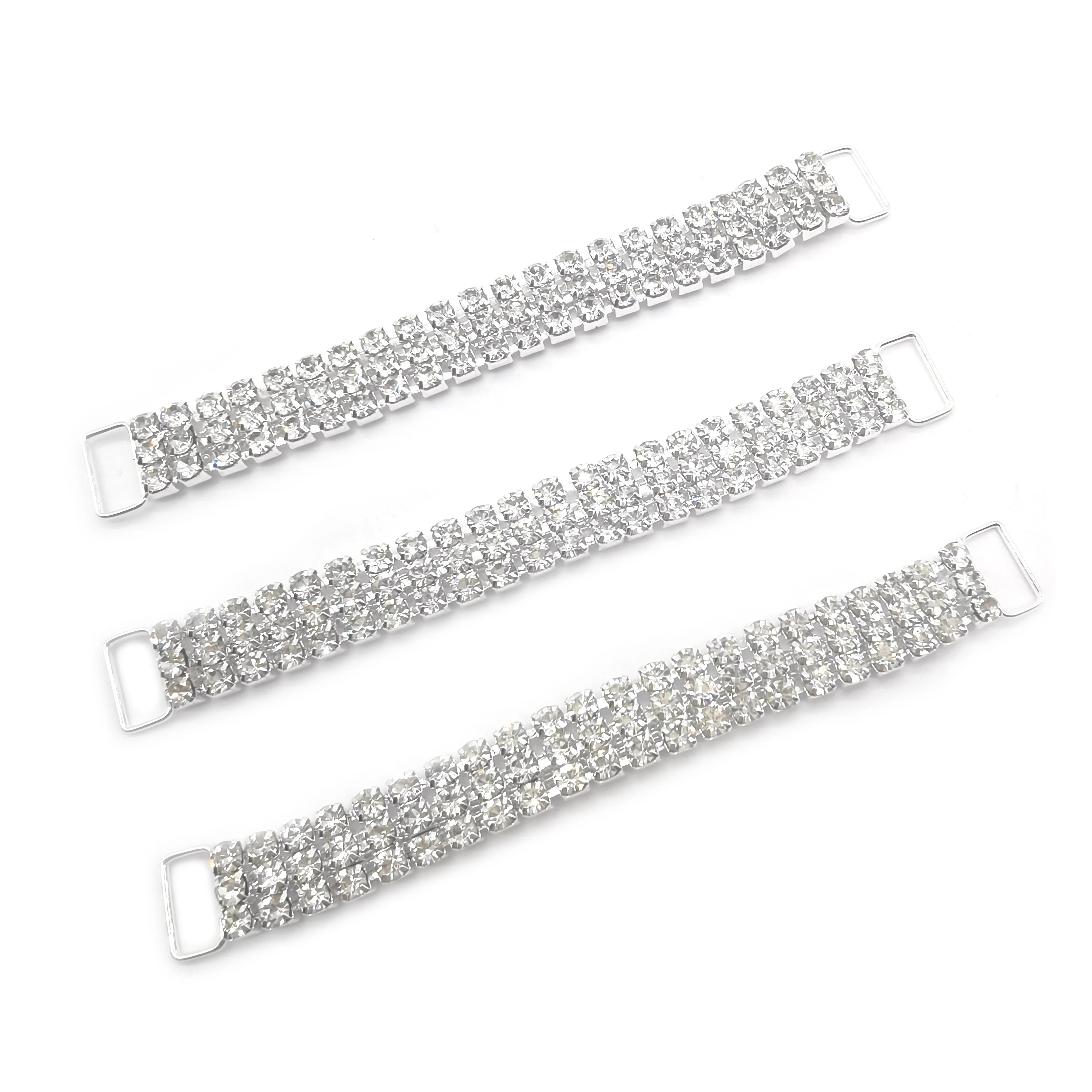 Wholesale Triple Rows Rhinestone Bikini Connector Swimwear Bikini Chain for Swimsuit Decoration
