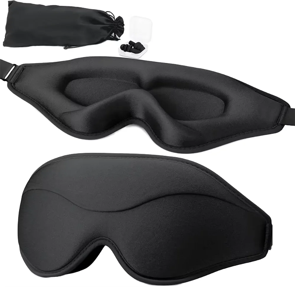 Sleep Mask Premium Eye Mask for Sleeping Total Blackout Super Soft Comfort Adjustable Fit Ergonomic 3D Sleeping Mask
