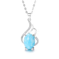 Pendant Natural Larimar 925 Sterling Silver Women Fashion Pendant Necklace Fine Jewelry Accessories