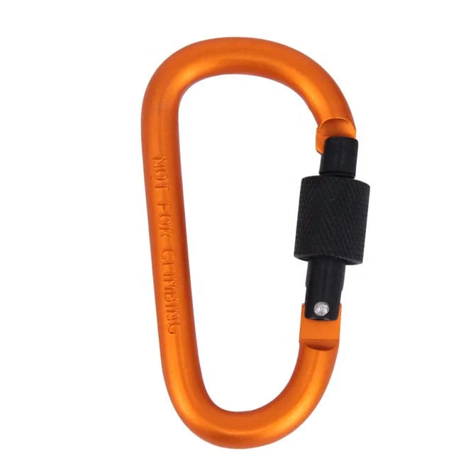 Hot Sale Anodized 8CM Aluminum D-shaped Locking Carabiner S Shape Carabiner