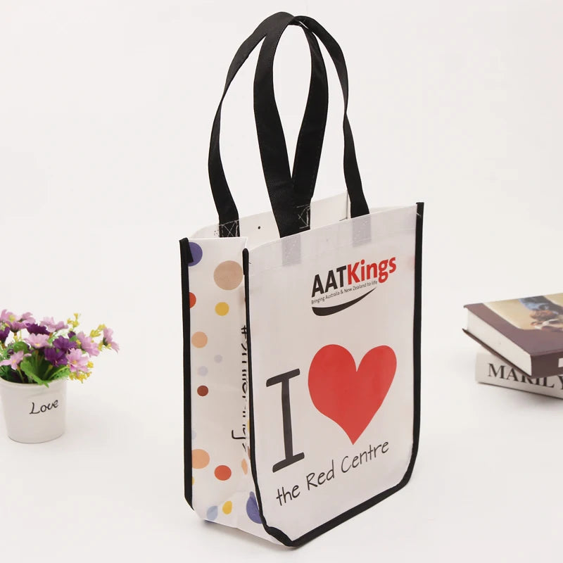 Wholesale Custom Personalized Reusable Cloth Shopping Tote Bags PP Laminated Non-Woven Cartoon Pattern Promotional Bags