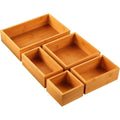 Drawer Storage Box Bamboo Nut Candy Tray for Snacks and Candy and Fruit Rectangular Divided Home Organization Tray