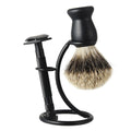 JDK Factory Custom Logo Metal Shaving Brush and Razor Stand Shaving Razor Holder Black