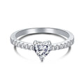 Dylam in Stock Fast Shipping Simplicity Minimalist 5A Level CZ Stone Wedding Rings Heart Love 925 Silver Sterling Rings Jewelry