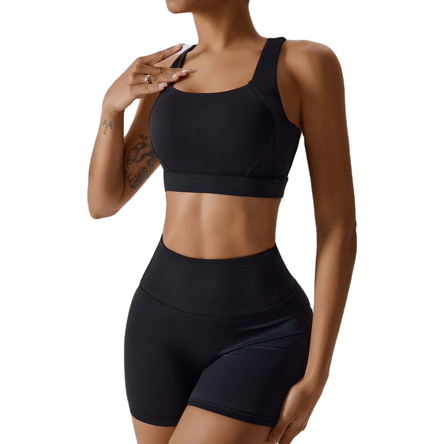 Active Yoga Wear No Sleeves Crop Top Butt Lift Leggings Fitness Gym Sets for Women