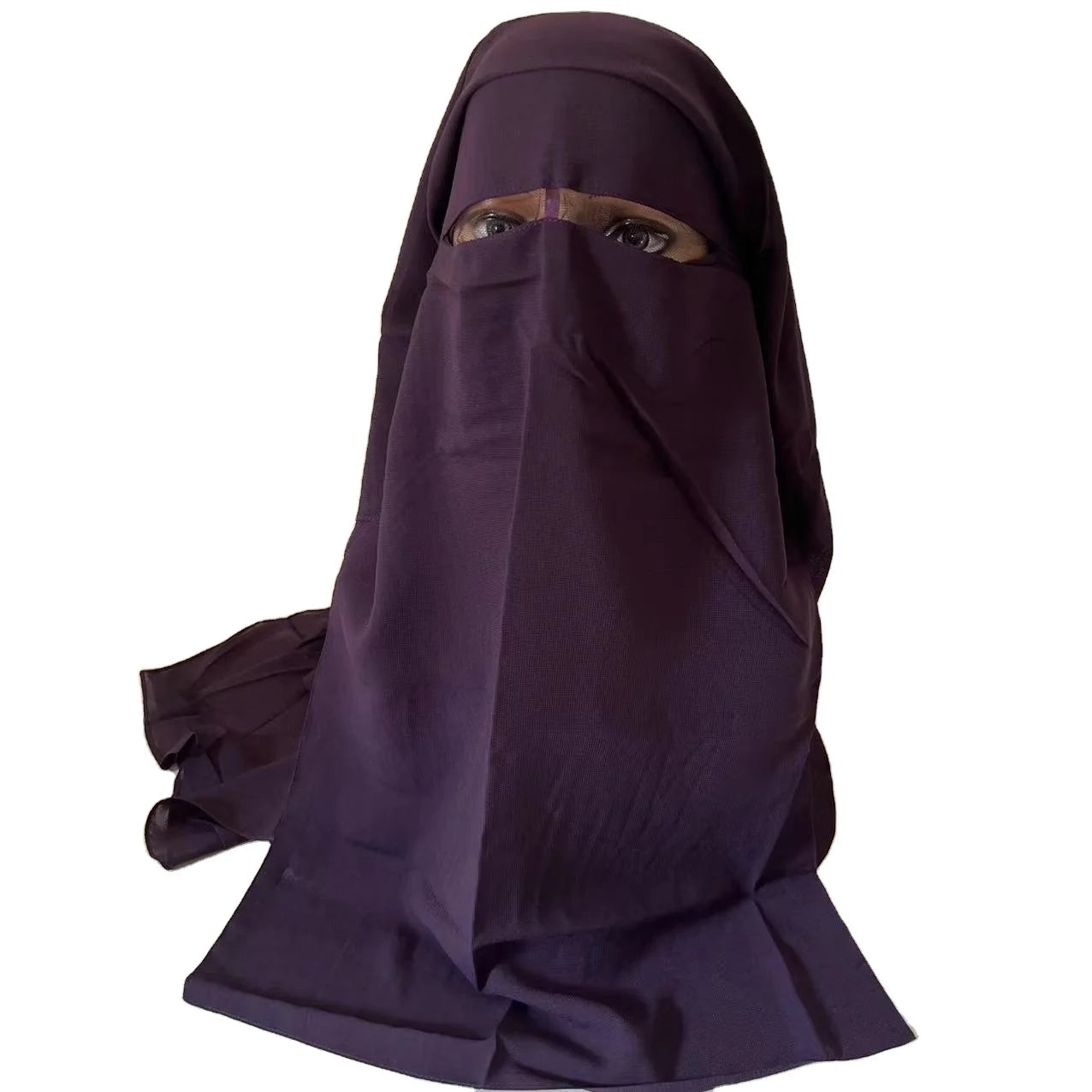 Solid Color Ramadan Muslim Veil Headwear Women Turban Hijab Niqab Islamic Veils Cape Face Scarf Shawl