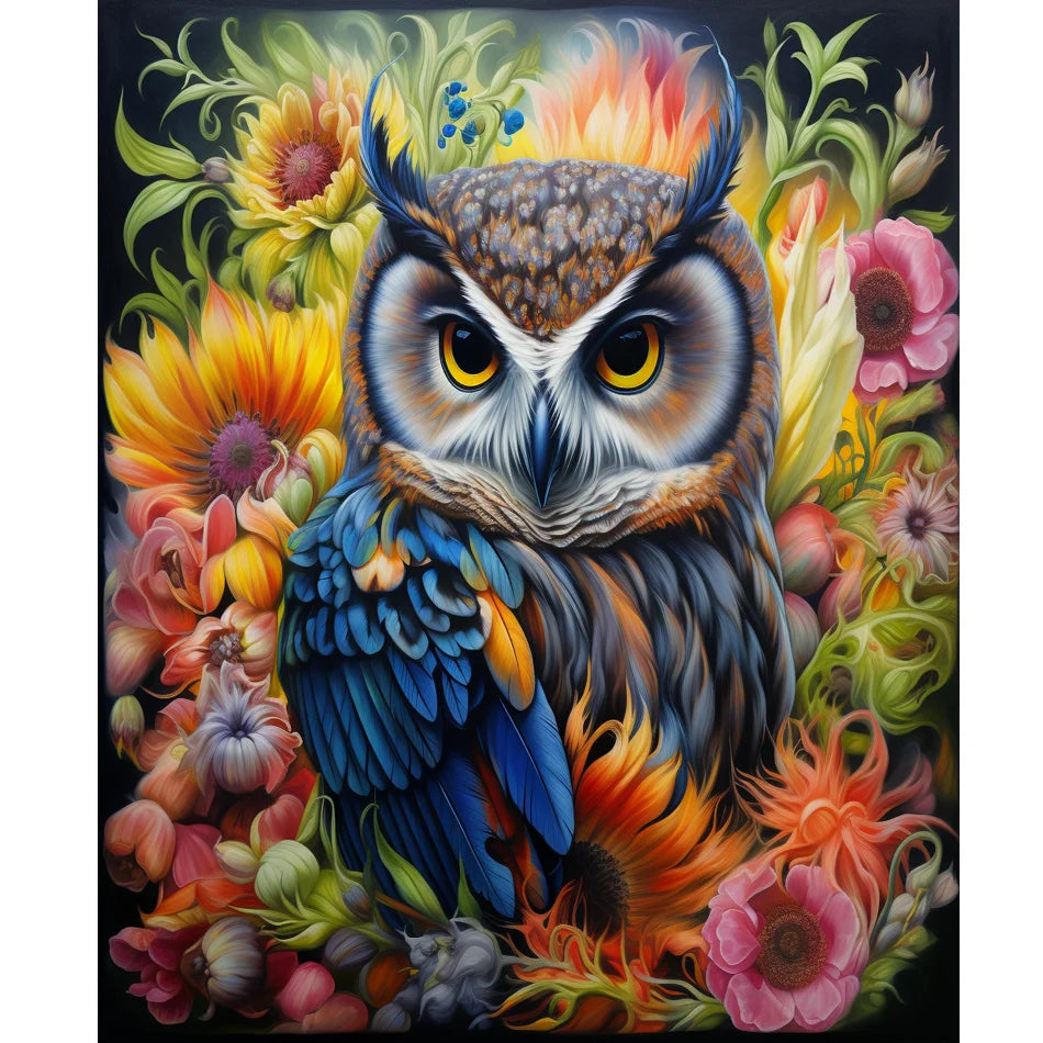 5d DIY Diamond Painting Embroidery Cross Stitch Owl Animal Home Decor Gift Full round 30x40cm/12x16inch without Frame"