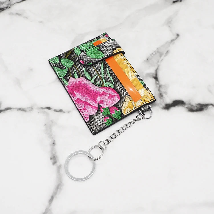 Luxury Keychain Card Holder Leather Cardholders Wallet Women Designer Large Capacity Money Clips Stock Colorful 2025 New Style