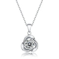RINNTIN SMN04 Flower Design Pendants 925 Sterling Silver Moissanite Necklace for Women