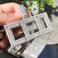Personalized Iced Name Plate Pendant Bling Customized Letter Name Necklace for Women Men Jewelry