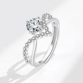 Luxury 925 Silver Plated Wedding Ring for Women V Design Crown Moissanite Diamond Zircon Ring Engagement Finger Ring