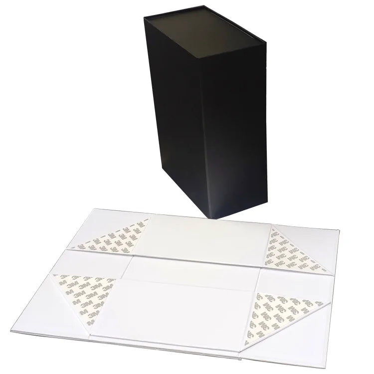 OEM Factory Custom Logo Printing Magnetic Folding Gift Packaging Box Black Flip Top Matt Lamination Embossing Box Type Folders