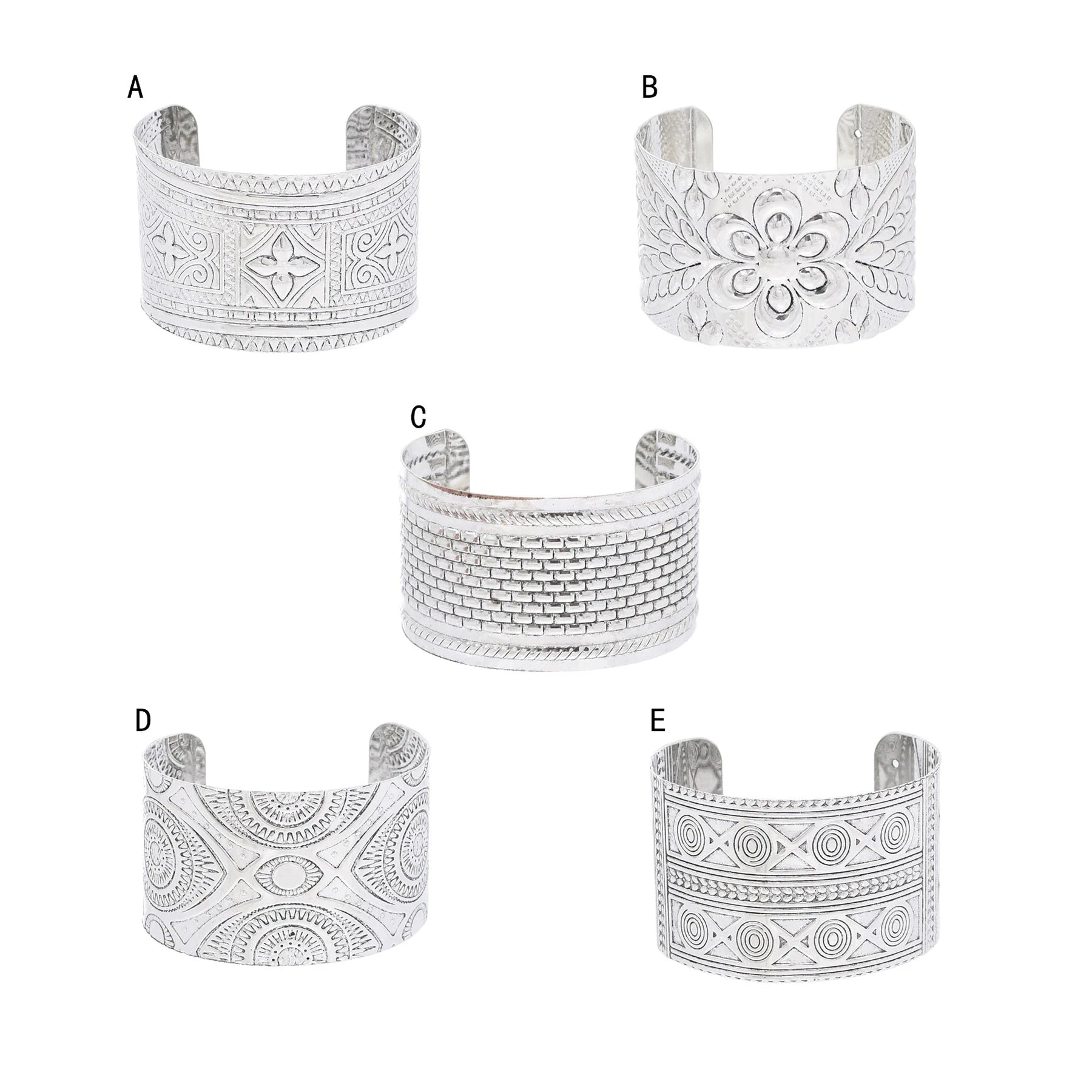 Tibetan Style Bracelet Exquisite Carved Pattern Open Bangle for Women Girls Birthday Gift