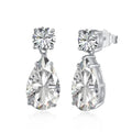 Fashion 5a Cubic Zirconia Water Drop Shaped Drop Stud Earrings Silver Jewelry Women Emerald Green Long Wedding Anniversary Gift
