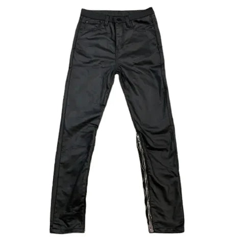 DENIMGUYS Mens Waxing Coated Denim Hip Hop Men Street Skinny Straight Waxed Jeans