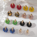 New Arrival Boho Style Luxury Vintage Rhinestone Earrings Geometric Delicate Beaded Earrings for Women