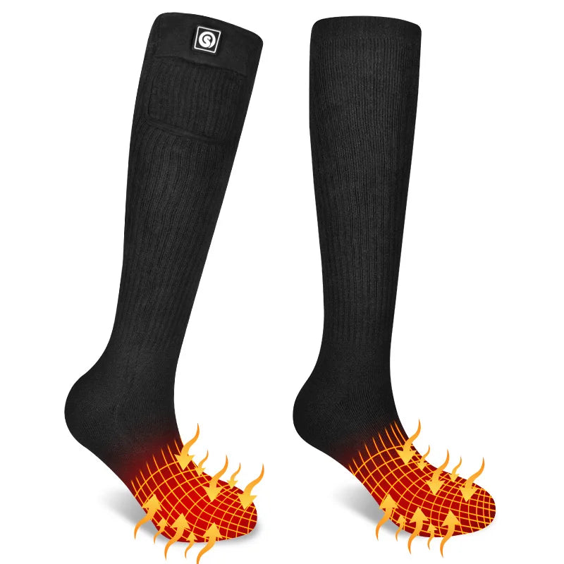APP Luxury Smart Electric Bluetooth Rechargeable Ski Socks Custom Logo Printed Winter Crew Popular Knitted Technique for Winter