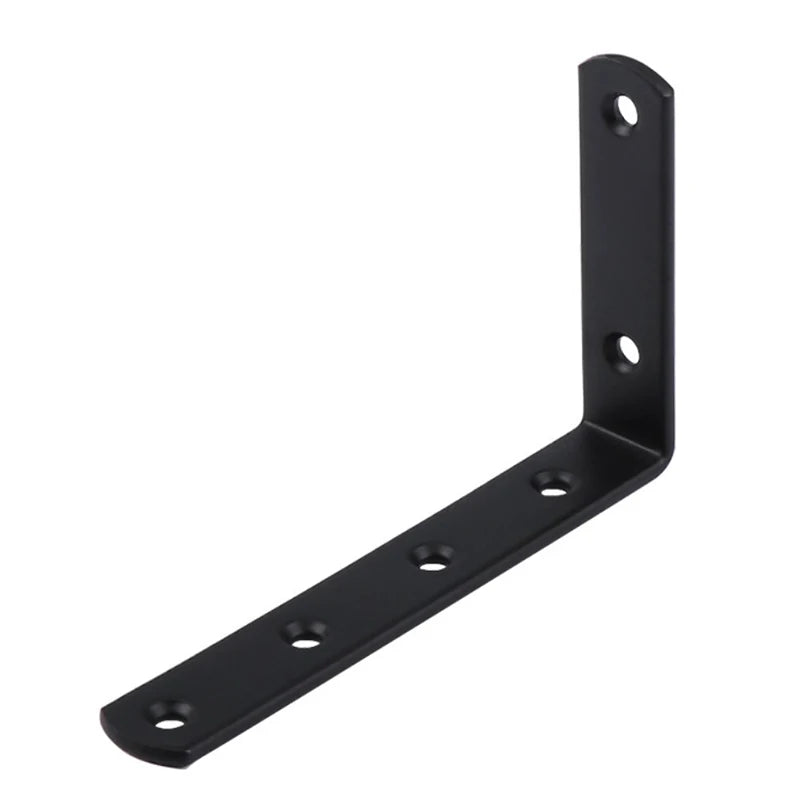 Corner Brace Shelf Bracket Heavy Duty Black Steel L Corner Brace Decor Joint Angle Bracket Shelves Wall Mounted Hanging Bracket