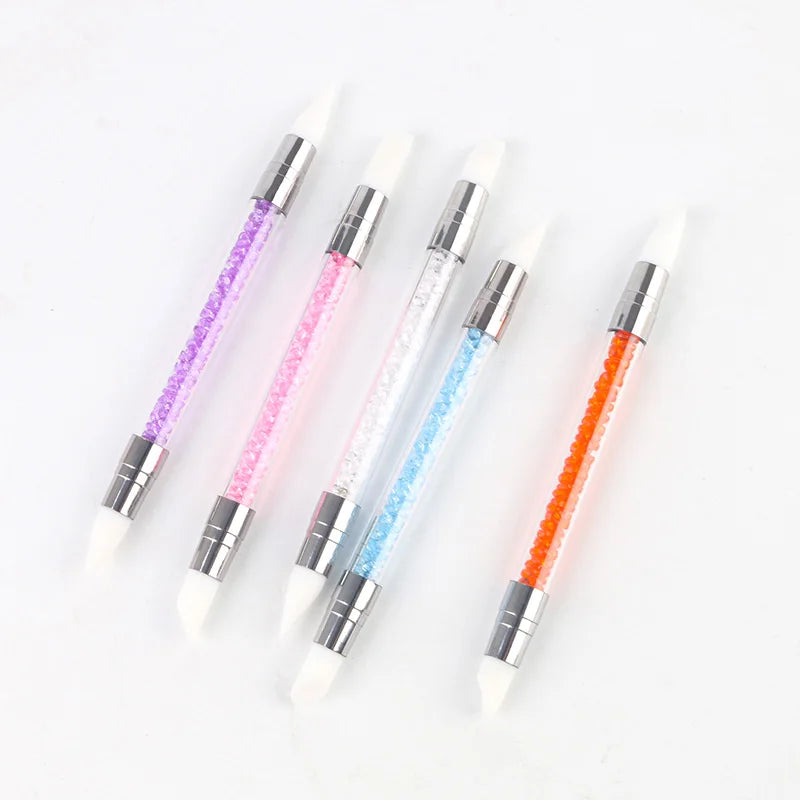 Hot Selling DIY Nail Art Set Double Head UV Gel Nail Carving Brush 5 Pcs Acrylic Silicone Nail Brush Carving Pen Hot New Arrival