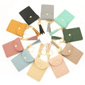 2023 Silicone Bead Bracelet Leather Card Holder Key Chain Purse  Beaded Wristlet Leather Keychain Wallet for Women