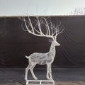 Life Size Wire Frame Deer Sculpture Knitted Garden Yard 3D Metal Twisted Mesh Wire Sculpture Art Animal Wire  Sculpture