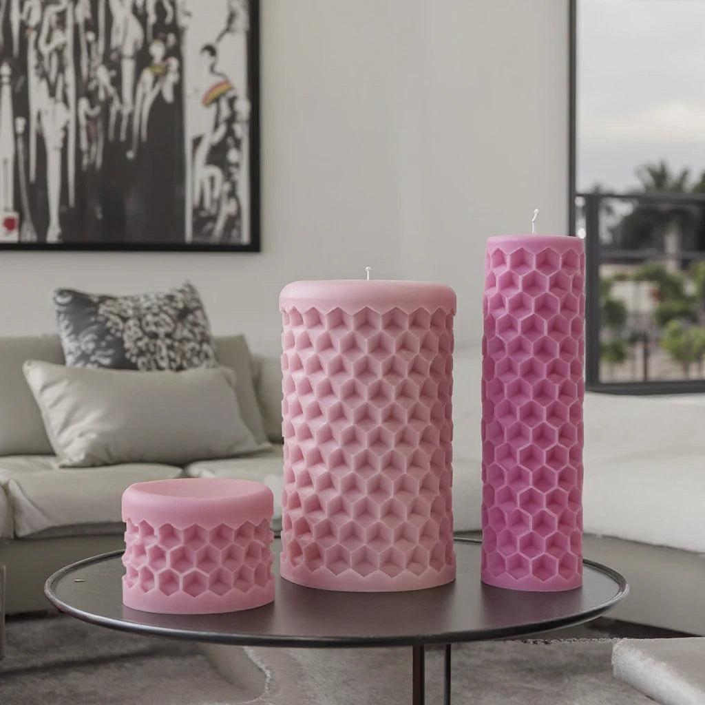 Creative Round Silicone Mold for Bee Candle Aromatherapy Honeycomb Soap Cake for Home Decoration