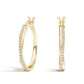 Laodun INS Style Fashion Jewelry S925 Earrings Minimalist Geometric Zircon Sterling Silver Huggie Hoop Earrings Vermeil