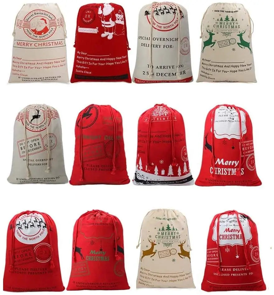 Christmas Sacks Santa Stocking Gift Sack Quick Delivery Present Storage Bag From North Pole Red Drawstring Gift Bag Large