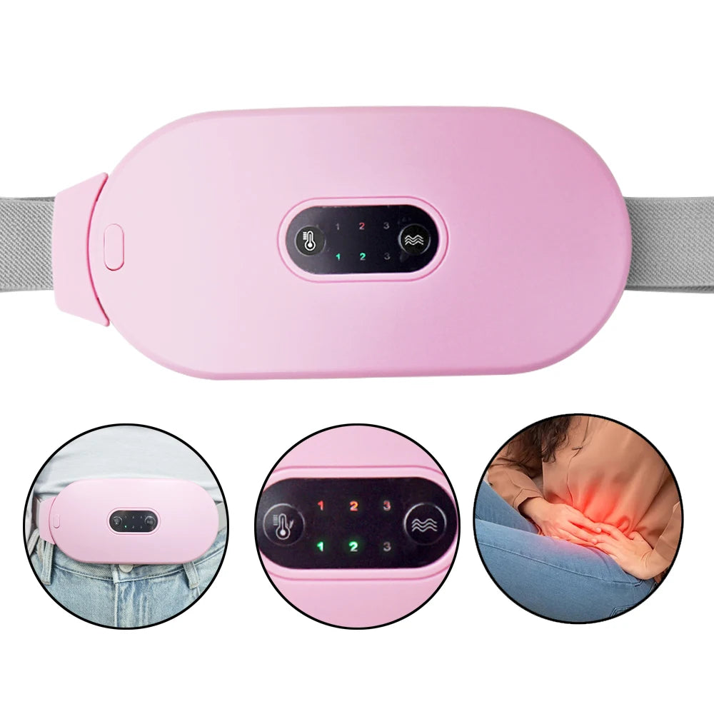 Portable Cordless Heating Pad Period Care Menstrual Heating Pad With 6 Heat Levels 6 Vibration Massage Modes