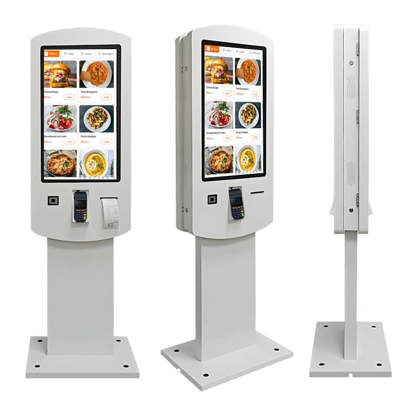 32 Inch Restaurant Fast Food Self Ordering LCD Kiosk Touch Screen Interactive Double Side Screen Self-service Check Out Terminal