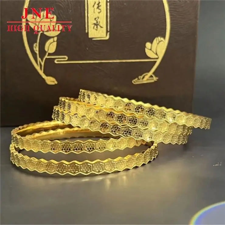 Boutique Cnc Dragon Scale Vietnam Gold Honeycomb Hexagonal Popular Gold-Plated Closed Mouth Bracelet Jewelry Wholesale